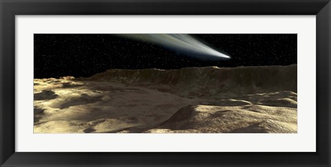 Framed Comet Passes over the Surface of Mercury Print