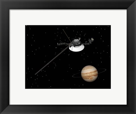 Framed Voyager Spacecraft near Jupiter Print