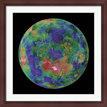 Framed Venus centered on the North Pole Print