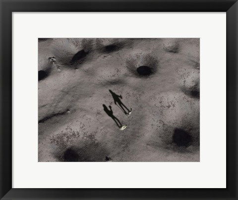 Framed Humans exploring the Surface of an Asteroid Print