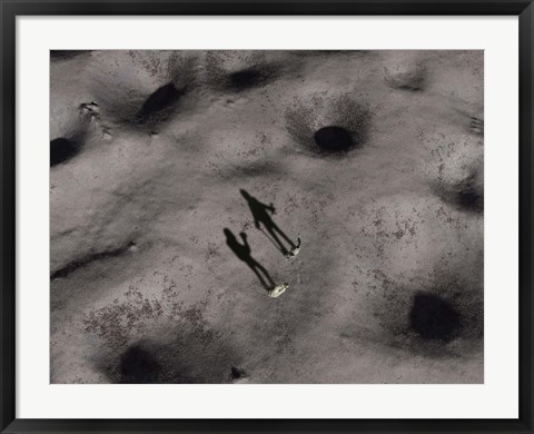 Framed Humans exploring the Surface of an Asteroid Print