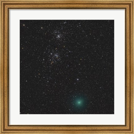 Framed Comet Hartley 2 and the Double Cluster Print