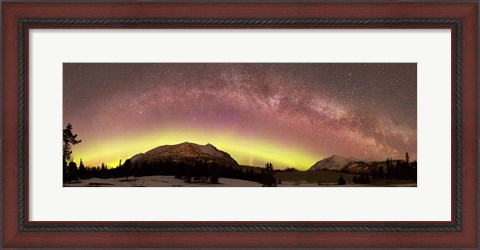 Framed Comet Panstarrs and Milky Way over Yukon, Canada Print