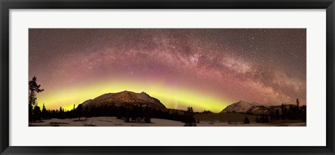 Framed Comet Panstarrs and Milky Way over Yukon, Canada Print