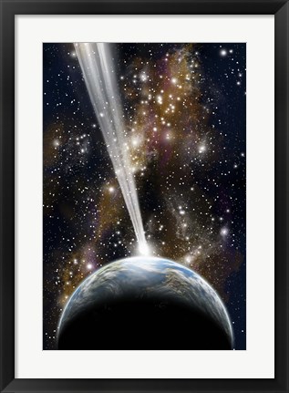 Framed Planet on Collision with a Comet Print