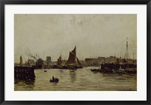 Framed View Of A Port Print