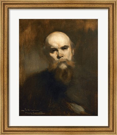 Framed Portrait Of The Poet Paul Verlaine (1844-1896) Print