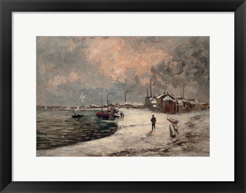 Framed Snow In Crozant, 1873 Print