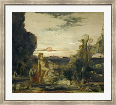 Framed Hercules and the Hydra Of Lernae, 1875 Print