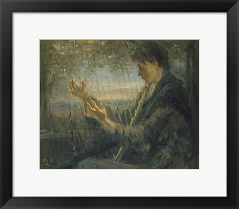 Framed Harp Player Print