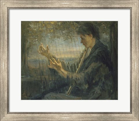 Framed Harp Player Print