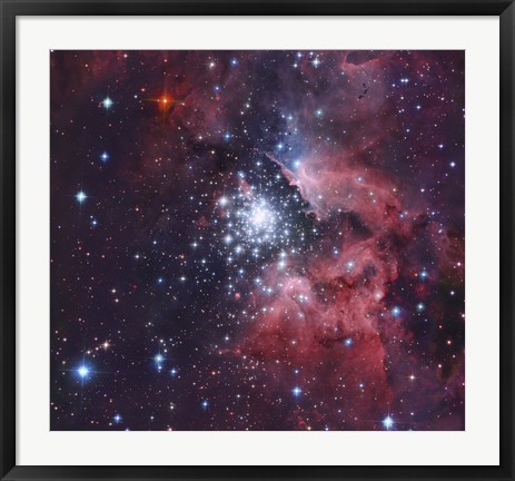 Framed NGC 3603, a giant H-II region in the Constellation Carina Print