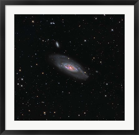 Framed Messier 106, a spiral galaxy in the Constellation Canes Venatici Print