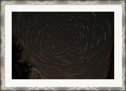 Framed Star Trails around Polaris in the Constellation Ursa Minor Print
