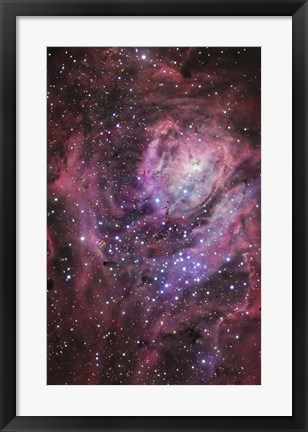 Framed Central region of the Lagoon Nebula Print