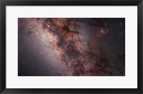 Framed Stars, Nebulae and dust clouds around the center of the Milky Way Print