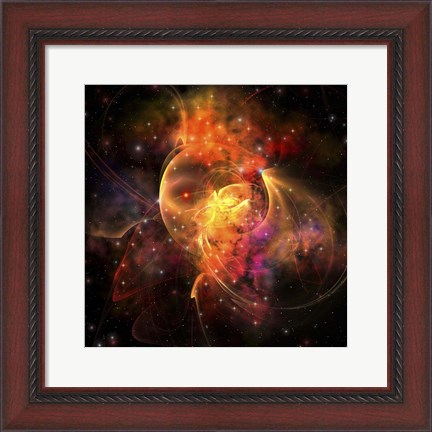 Framed emission Nebula out in space forming stars and galaxies Print