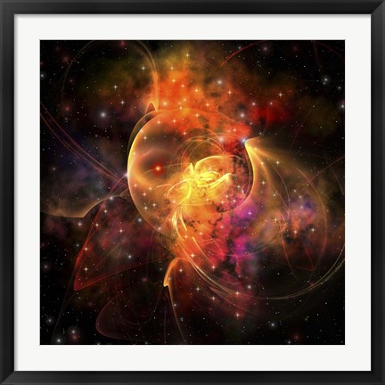 Framed emission Nebula out in space forming stars and galaxies Print