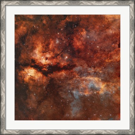 Framed IC 1318 and the Butterfly Nebula around star Gamma-Cygni Print