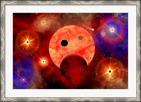 Framed New star formation in a vast Gaseous Nebula Print
