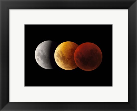 Framed Composite image of lunar Eclipse, Victoria, Australia Print