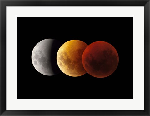 Framed Composite image of lunar Eclipse, Victoria, Australia Print