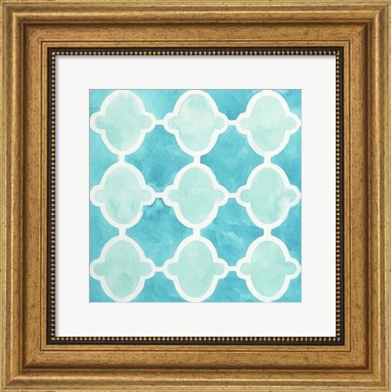 Framed Watercolor Tile VI Print