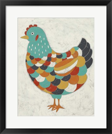 Framed Country Chickens II Print