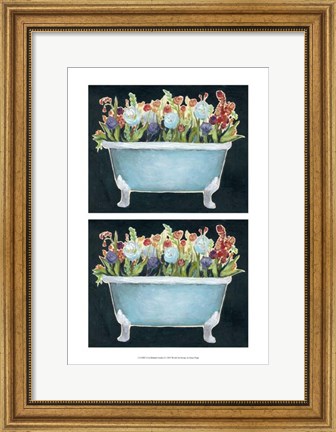 Framed 2-Up Bathtub Garden I Print