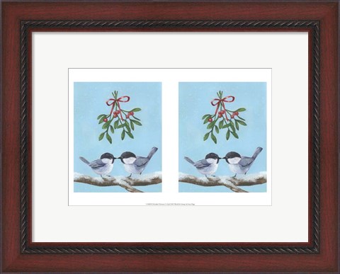 Framed Chickadee Christmas I 2-Up Print