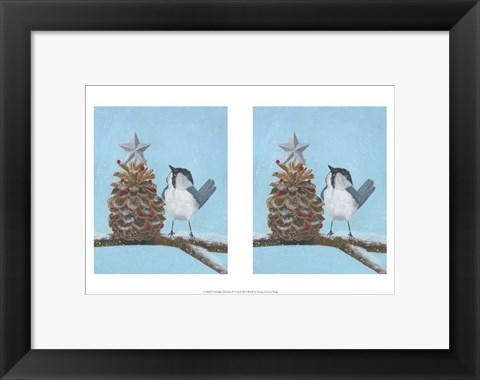 Framed Chickadee Christmas II 2-Up Print