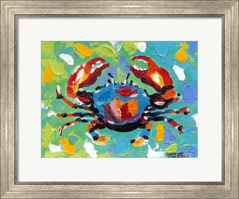Framed Seaside Crab I Print