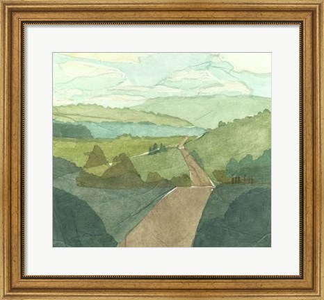 Framed Countryside Collage I Print