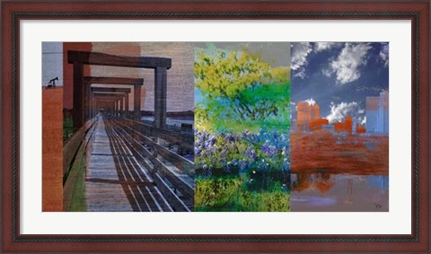 Framed Fort Worth Collage I Print