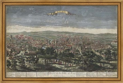 Framed Bird&#39;s Eye View of Rome Print