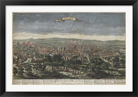 Framed Bird&#39;s Eye View of Rome Print