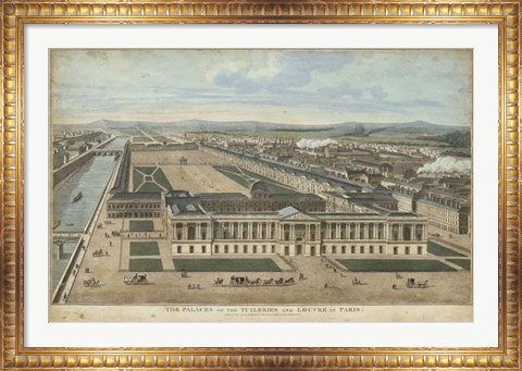 Framed Bird&#39;s Eye View of Louvre Print