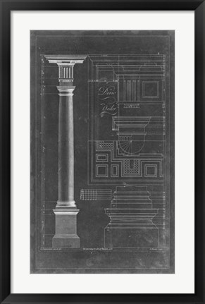 Framed Doric Order Blueprint Print
