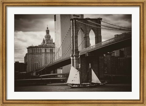 Framed Sailboat &amp; the Bridge Print