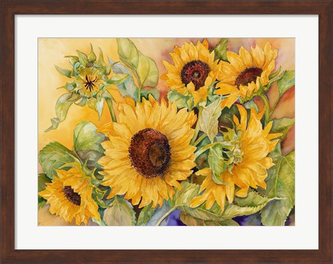 Framed Cutting of Sunflowers Print
