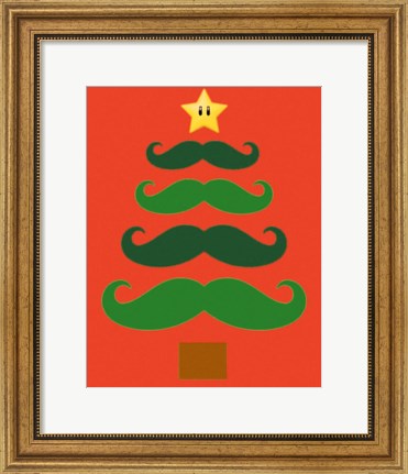 Framed Mustache Tree Print