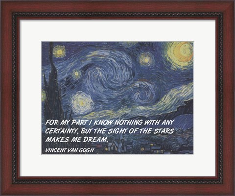 Framed Sight of the Stars - Van Gogh Quote Print