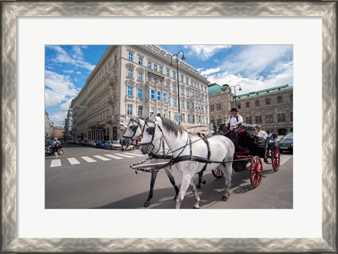 Framed Horse Drawn Carriage in Vienna Print