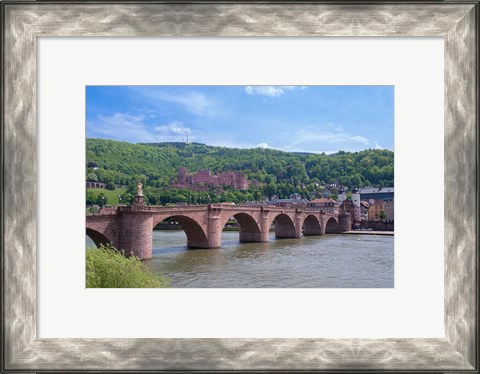 Framed Carl Theodor Bridge, Heidelberg Castle Print