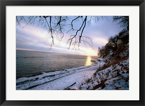 Framed Snowy Coastline, Jasmund National Park Print