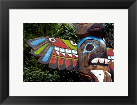 Framed Tadoussac Native American Totem Pole Print
