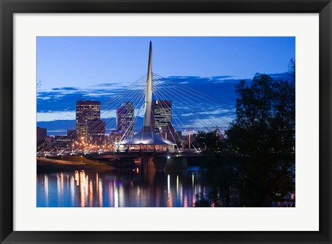 Framed Esplanade Riel Pedestrian Bridge, Winnipeg Print