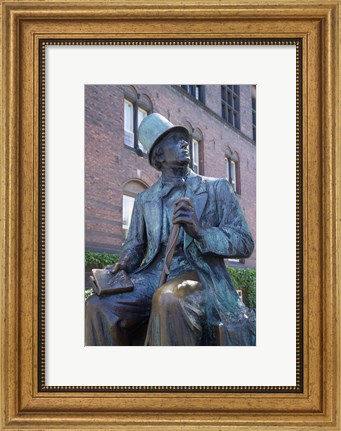 Framed Statue of Hans Christian Andersen Print