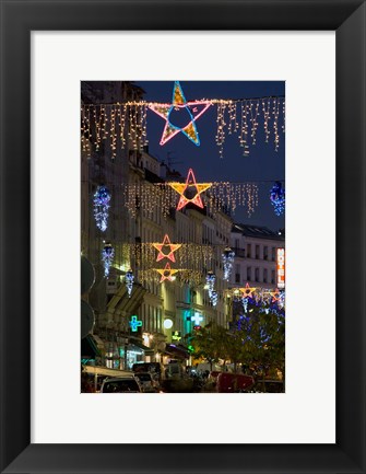 Framed Christmas Lights in Paris Print