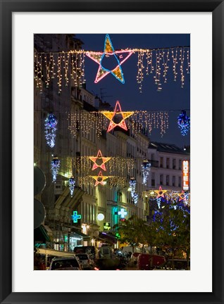 Framed Christmas Lights in Paris Print